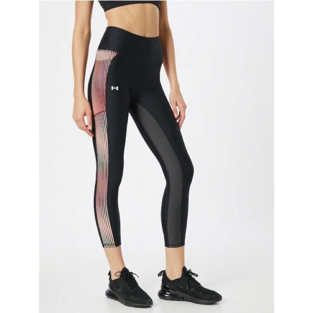 Under Amour HeatGear Black Side Stripe Compression Leggings Womens Sz Small NWOT